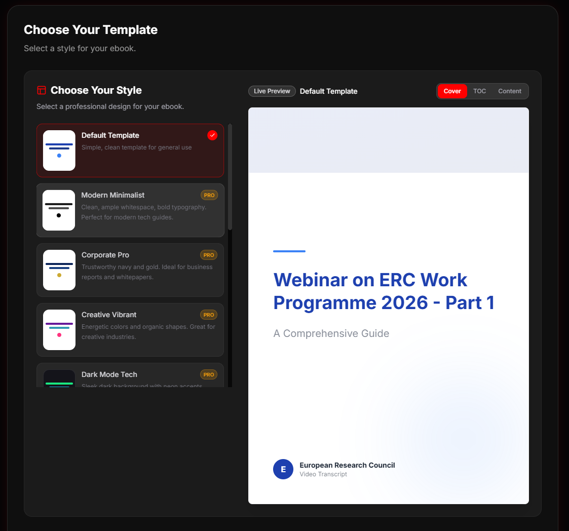 YouTube to eBook gallery image