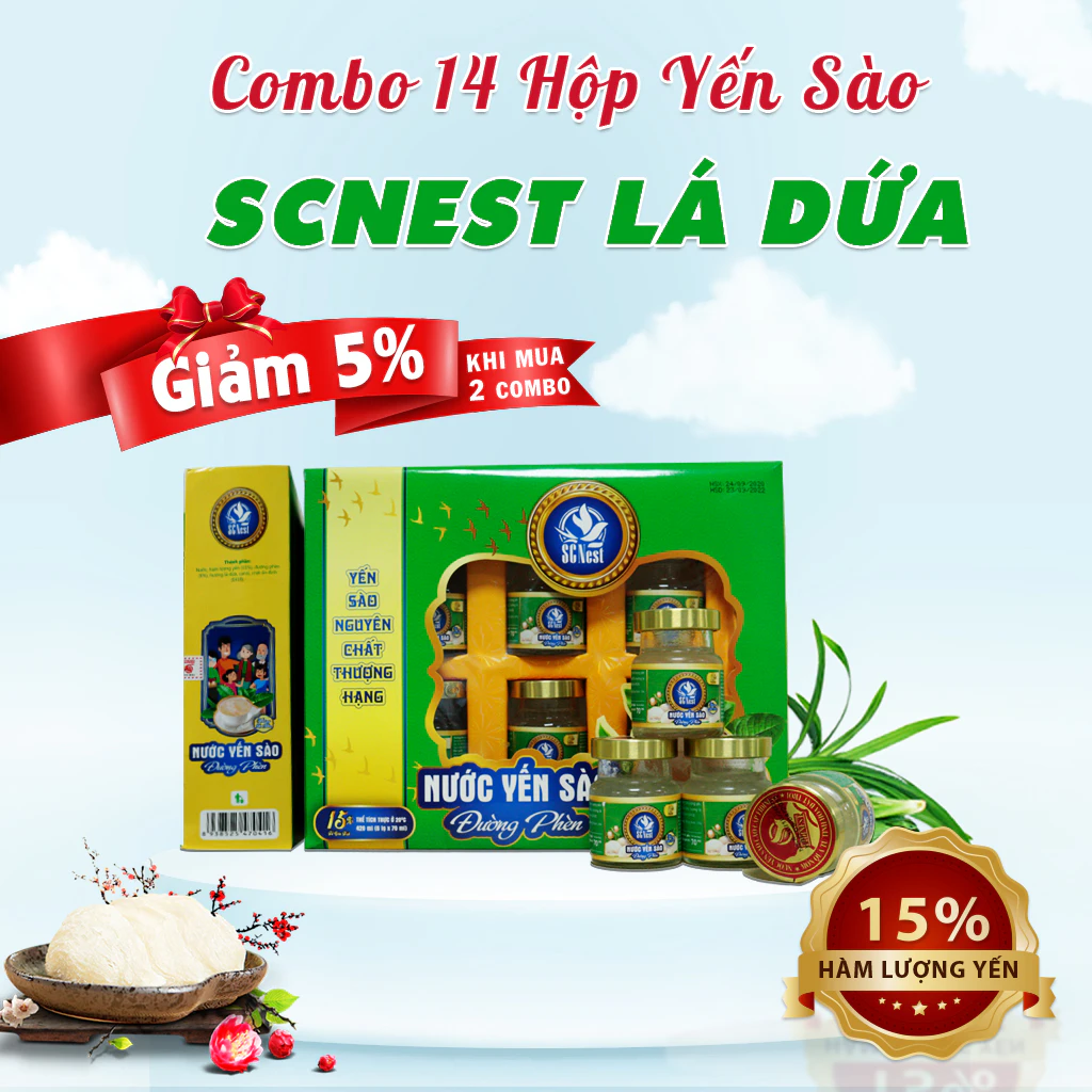 Yến Sào Vị Lá Dứa Nguyên Chất 15% SCNEST