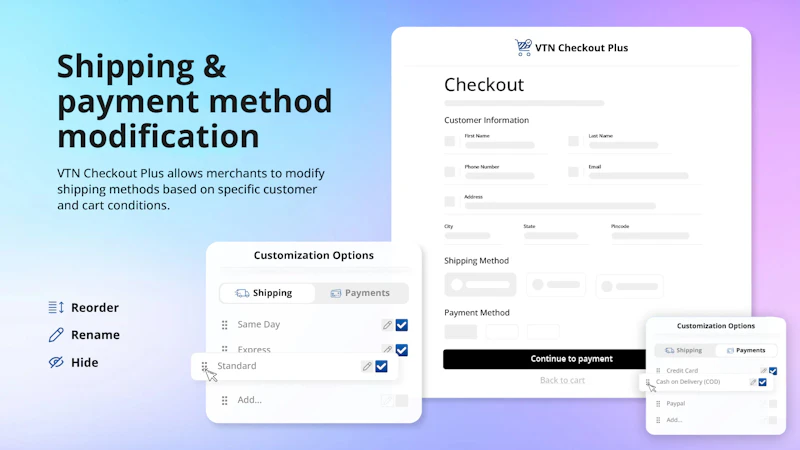 Shopify VTN Checkout Plus App screenshot 3