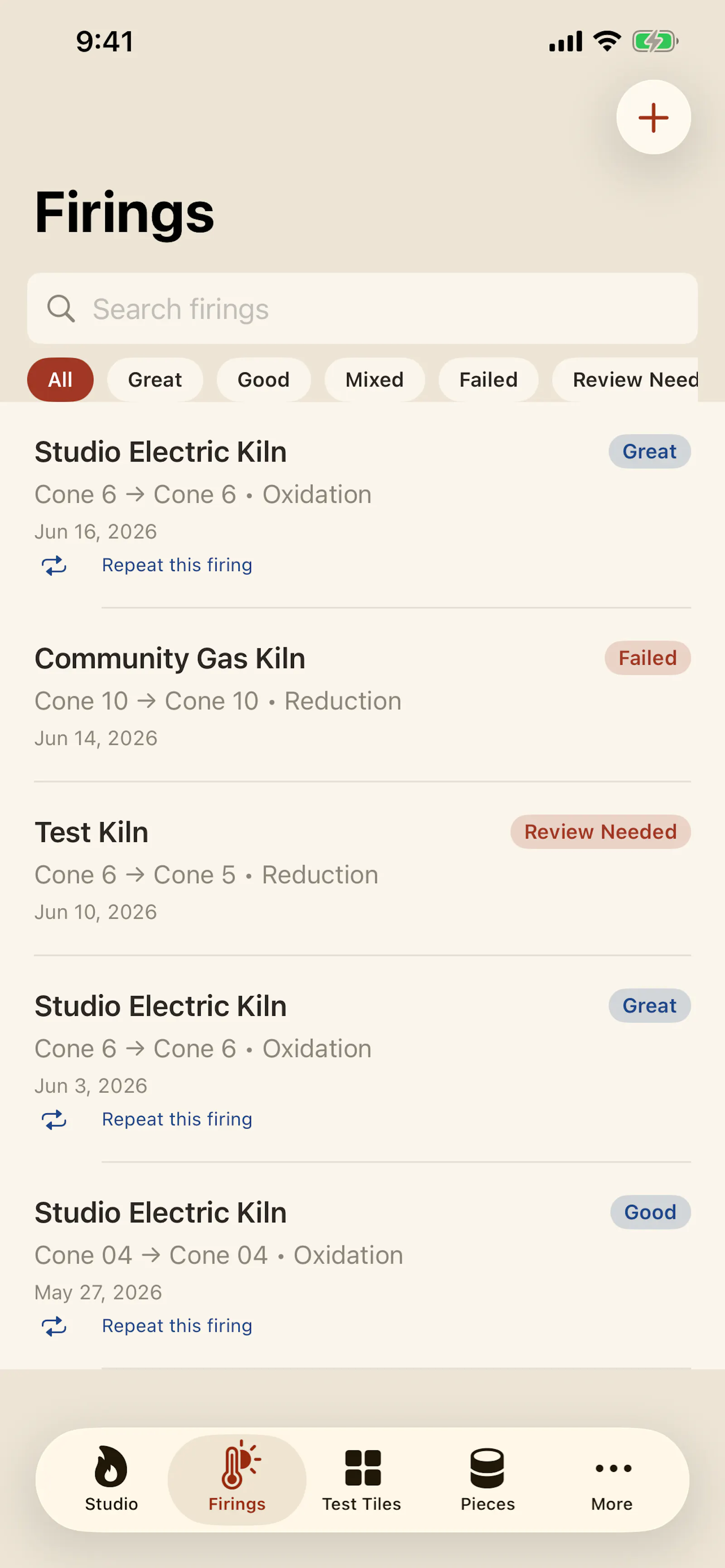 ConeLog: Pottery Kiln Notes screenshot 3