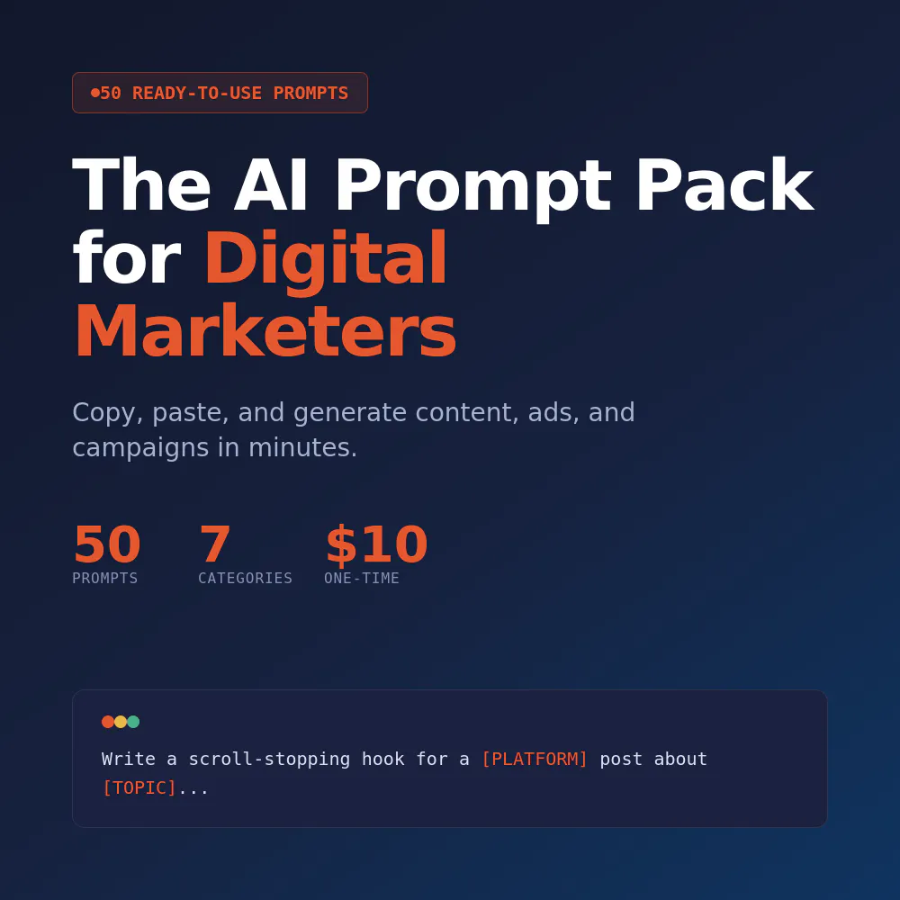 AI Prompt Pack for Digital Marketers logo
