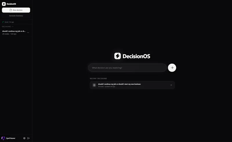 DecisionOS screenshot 1