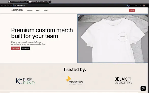 Branded merch design studio gallery image