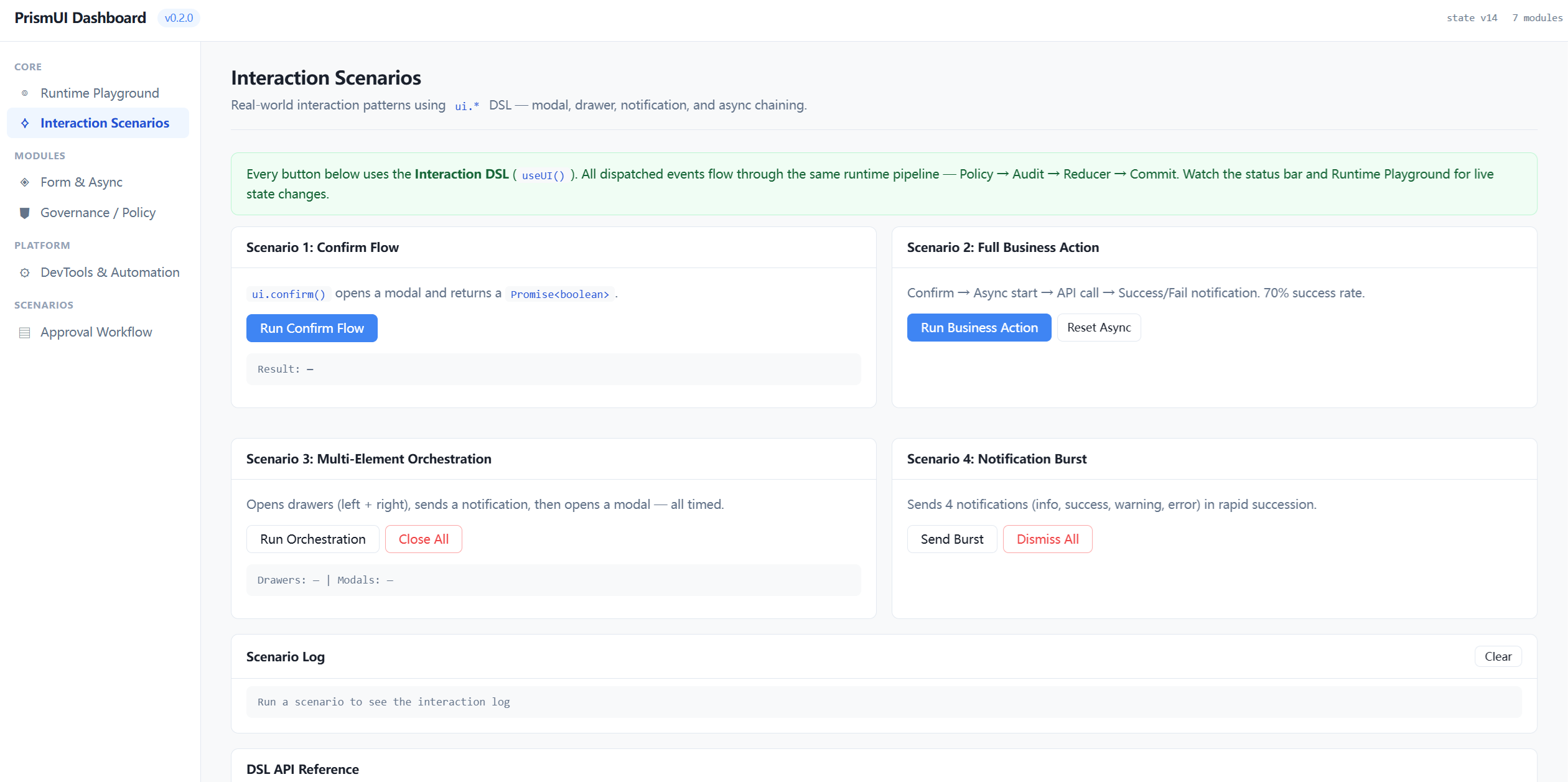 PrismUI - Main product screenshot demonstrating key features and user interface