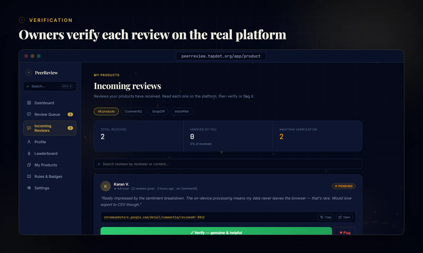 PeerReview screenshot 3
