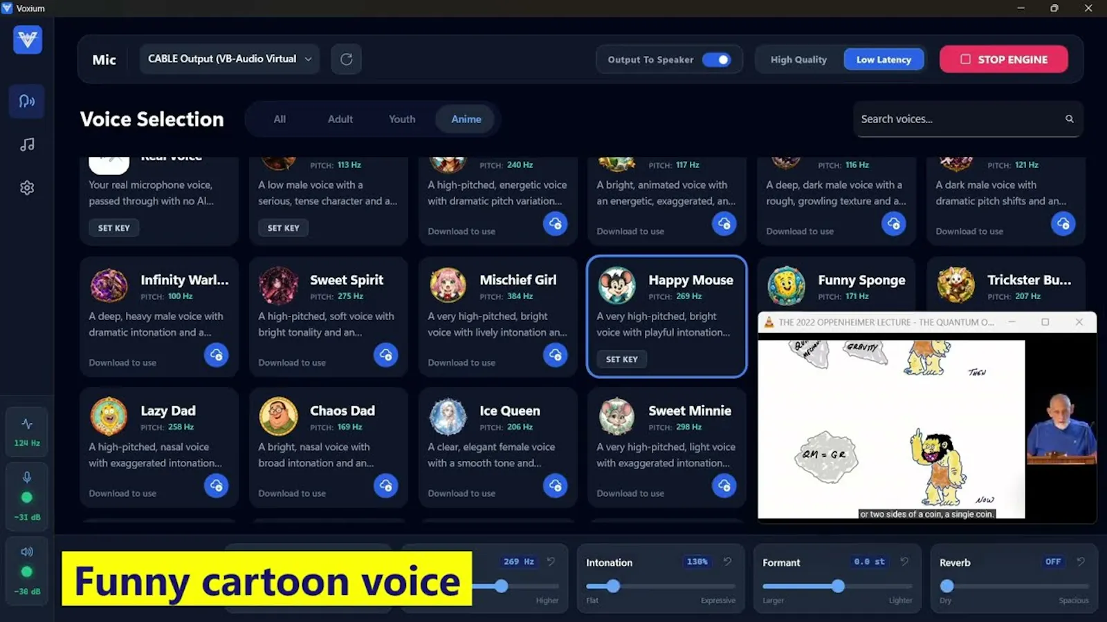 Voxium - Realtime AI Voice Changer screenshot 1 (video preview)