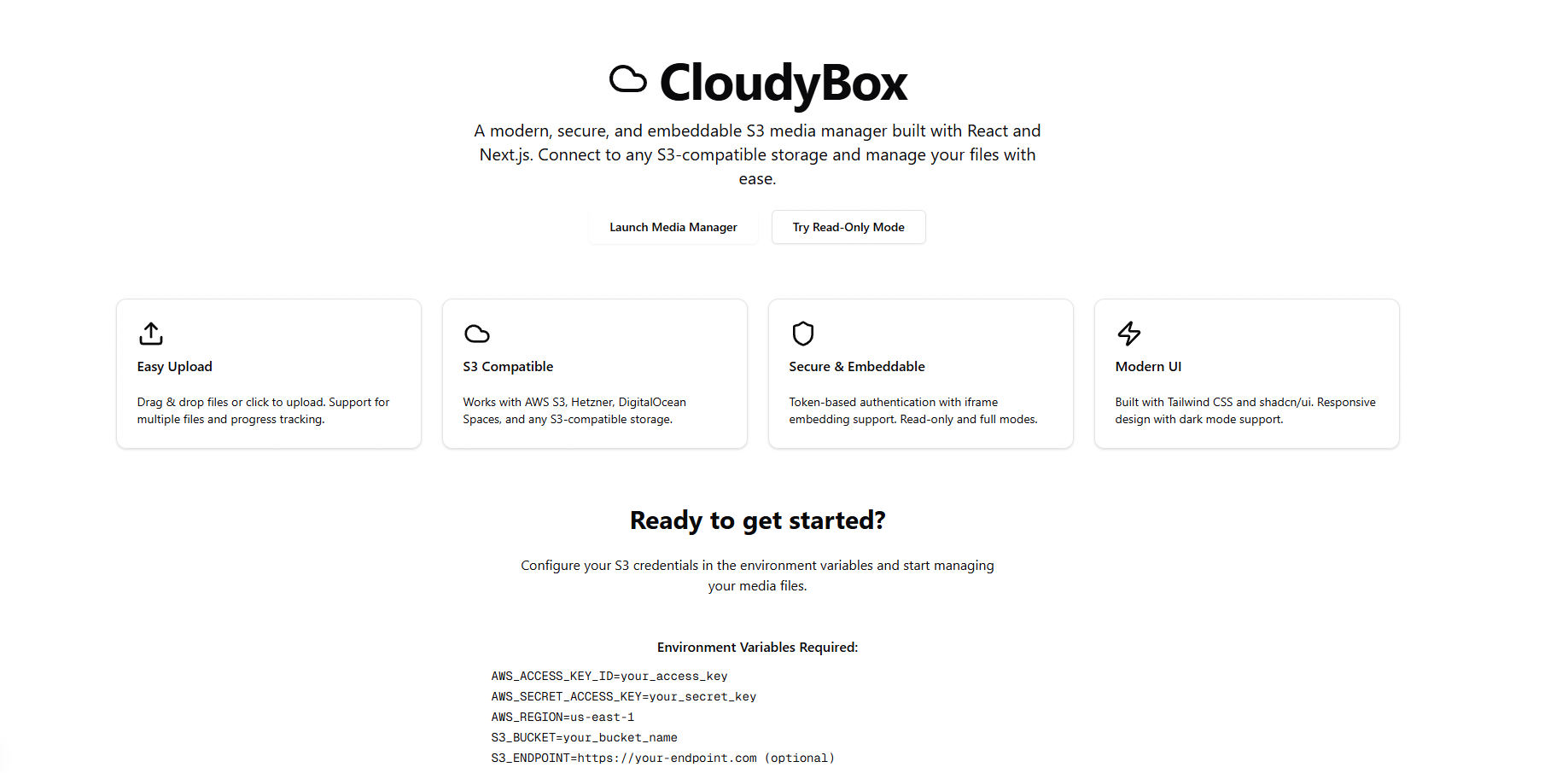 CloudyBox – Self-Hosted S3 Media Manager gallery image