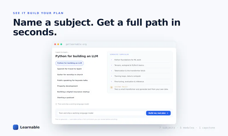 Learnable — Learn it. Prove it. screenshot 2