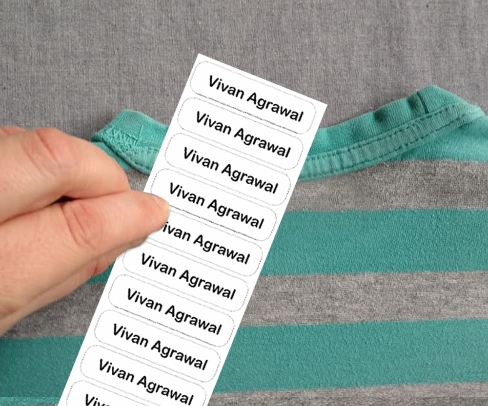 Iron on clothing labels