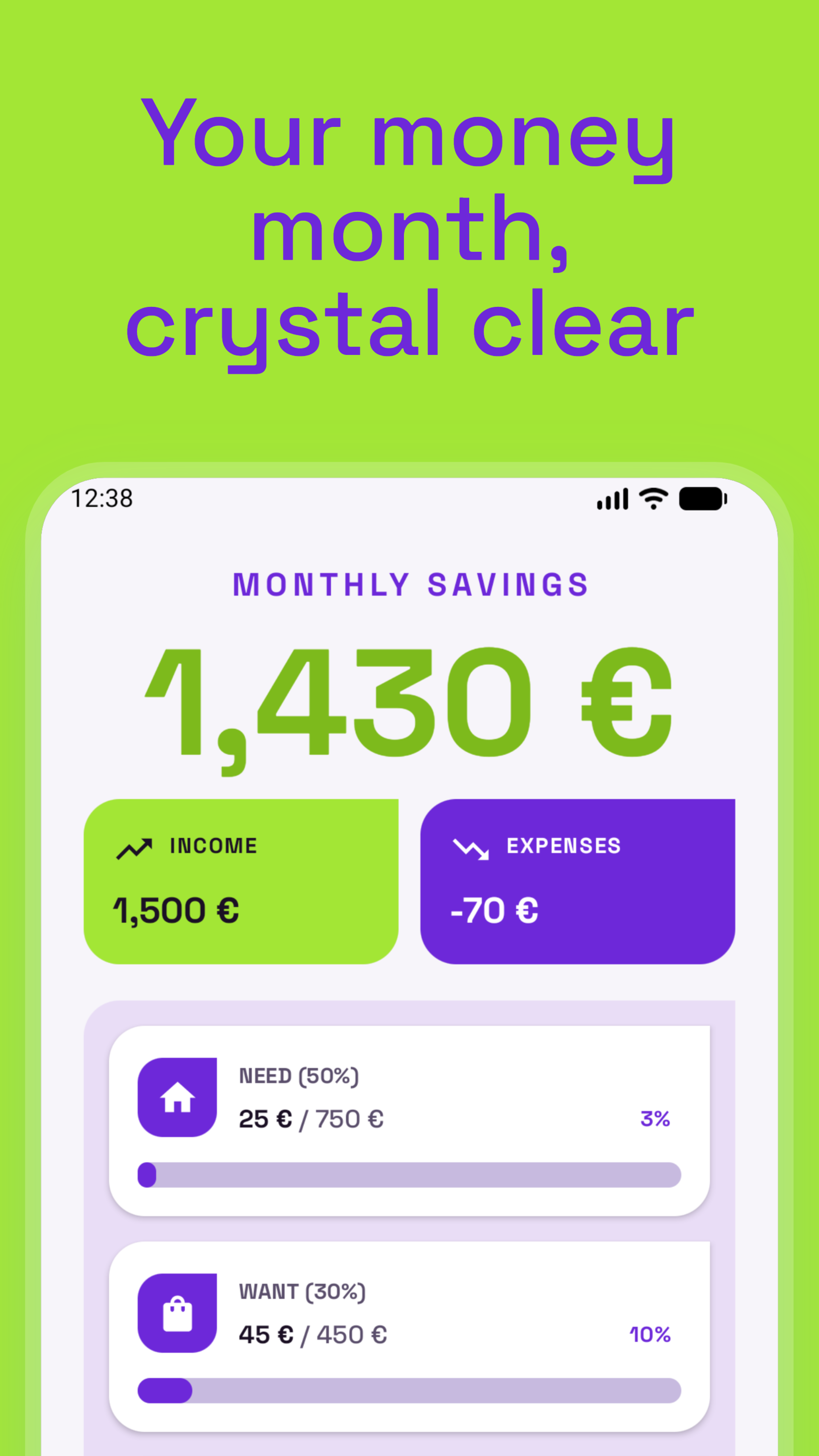 Savio: Budget & Savings - Main product screenshot demonstrating key features and user interface