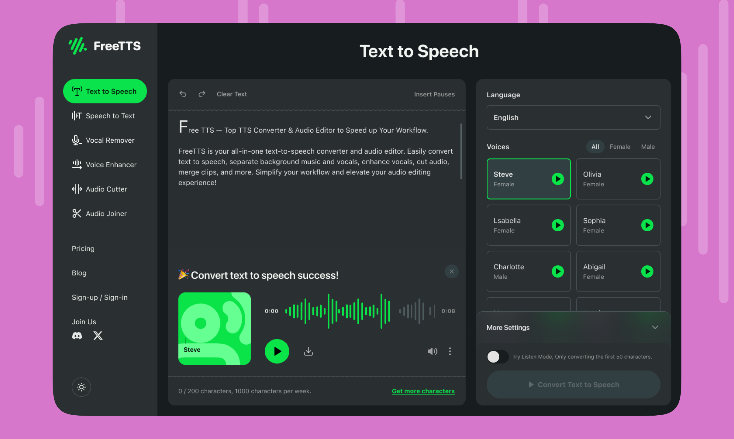 Média Freetts - Top TTS Converter & Audio Editor pour accélérer votre workflow 1