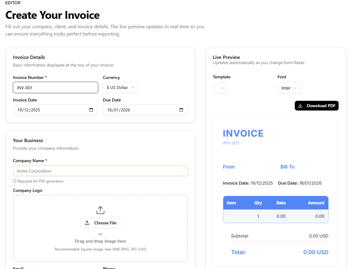 InvoiceGen gallery image