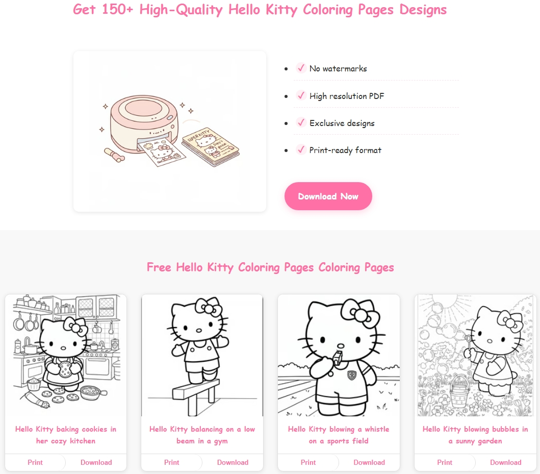 산리오 색칠 공부 페이지 무료 인쇄 가능 - Sanrio 캐릭터가 특징 인 무료 인쇄용 색칠 공부 페이지. 미디어 1