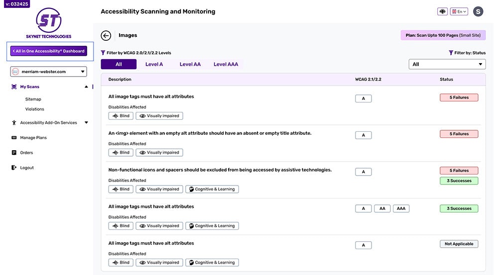 Skynet Accessibility Scanning&Monitoring gallery image