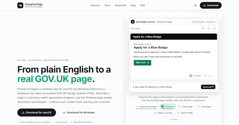 Prompt to Page screenshot 2