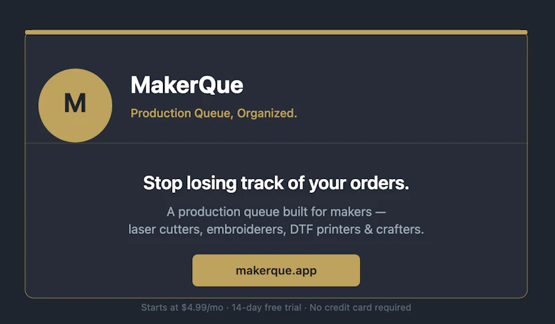MakerQue screenshot 1