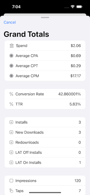 SearchAds Manager - beta - Aplicación rápida, confiable y nativa para administrar Apple Searchads. media 5
