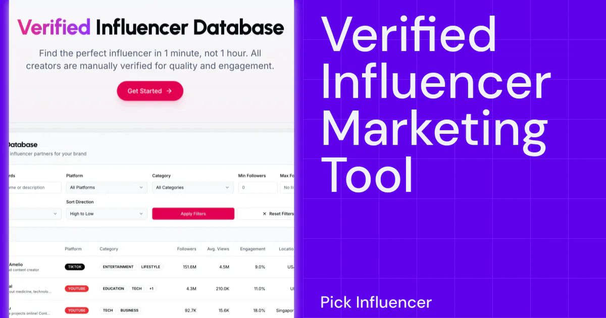 Pick Influencer - Influencer Search Tool
