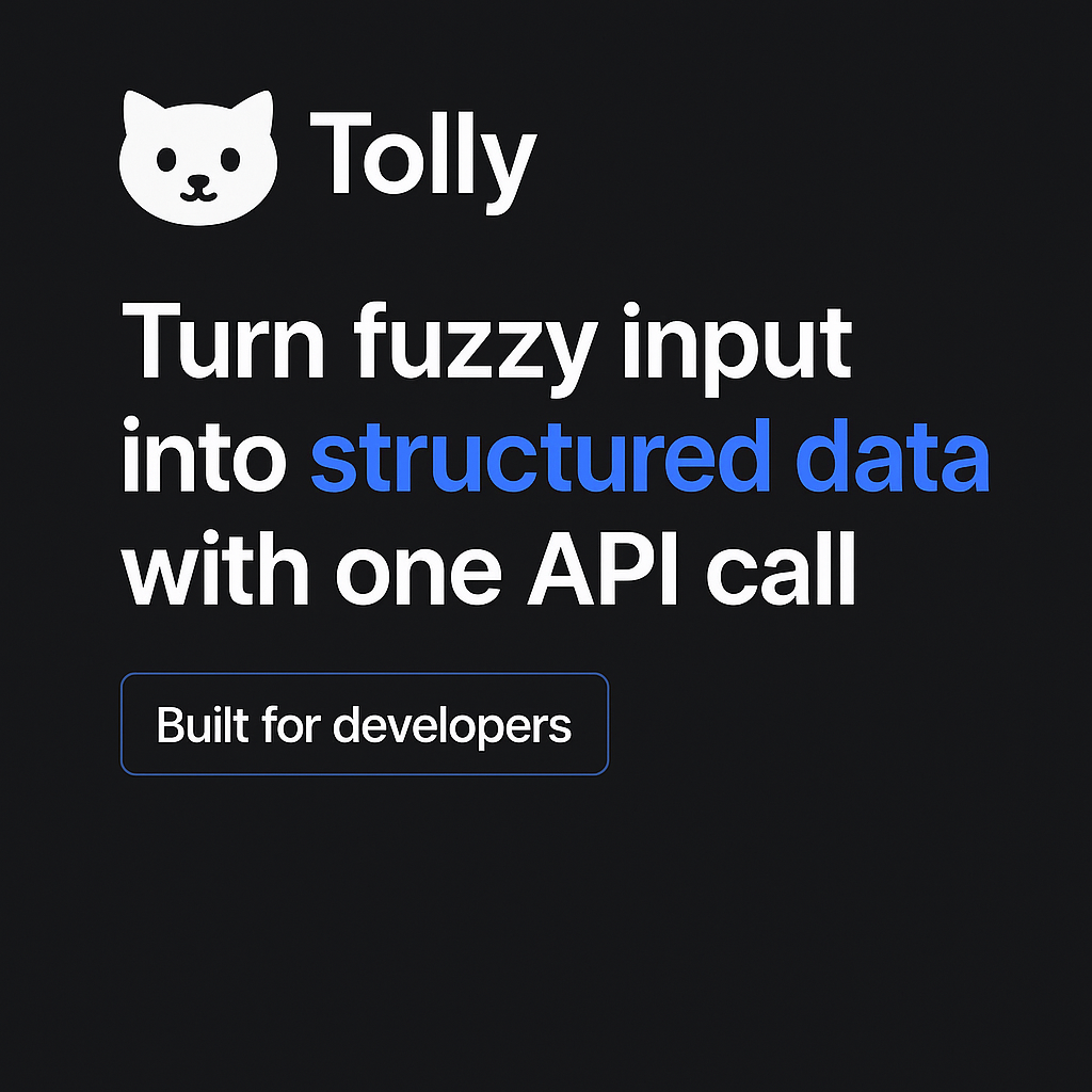 Mídia 1 de Tolly - API movida a IA para estruturar dados difusos