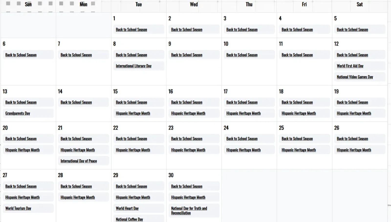 Simply Sansu marketing Calendar screenshot 1