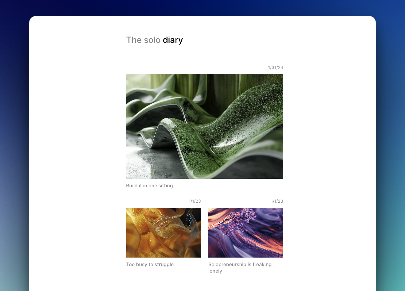Solo Diary media 3