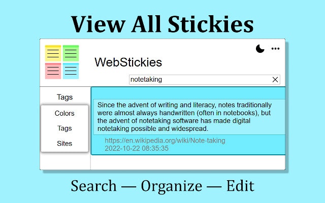 Webstickies - इंटरनेट के लिए चिपचिपा नोट मीडिया 3