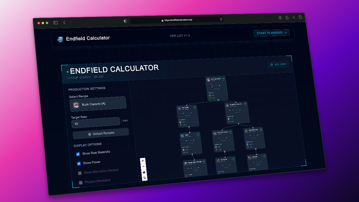 Endfield Calculator - Screenshot 3 showing product features and functionality