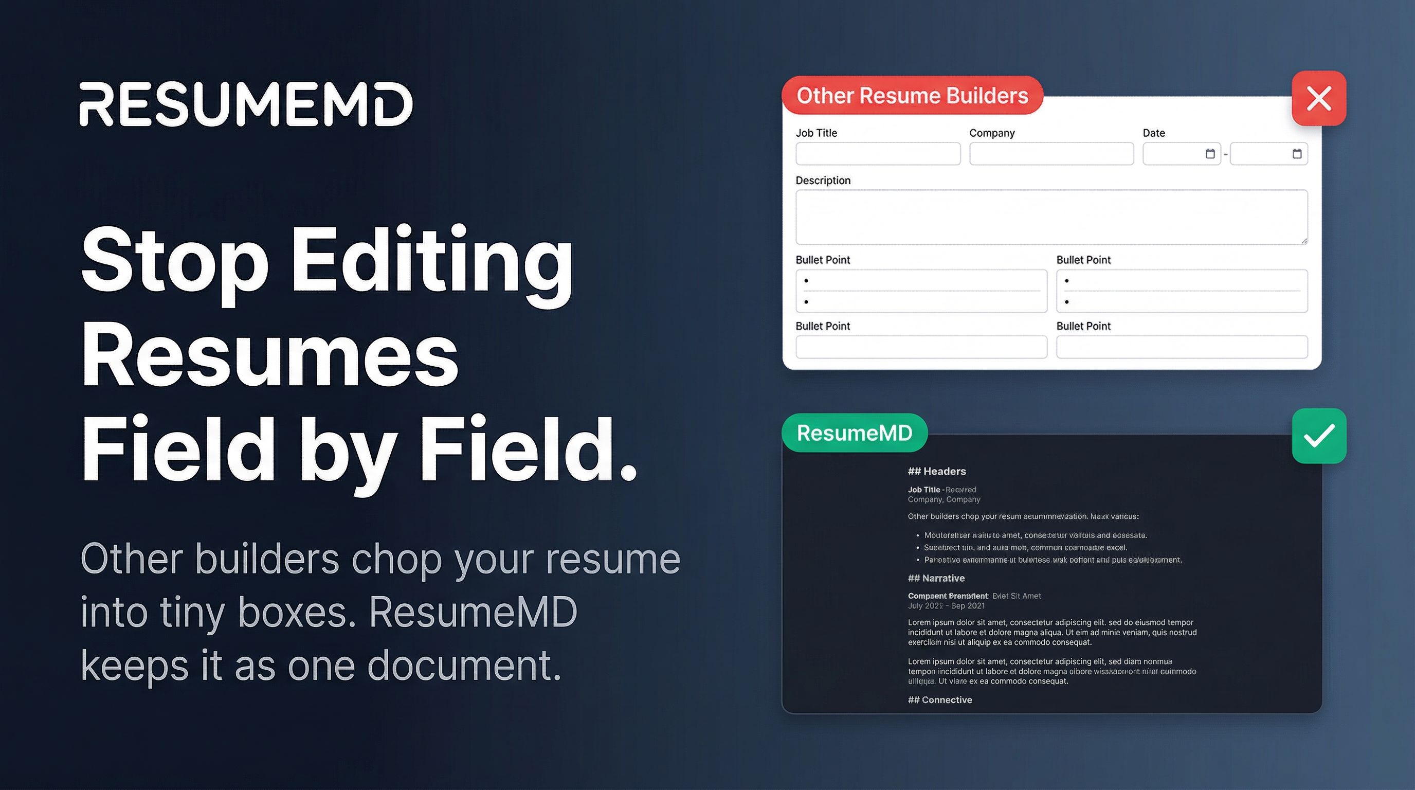 ResumeMD - Screenshot 2 showing product features and functionality