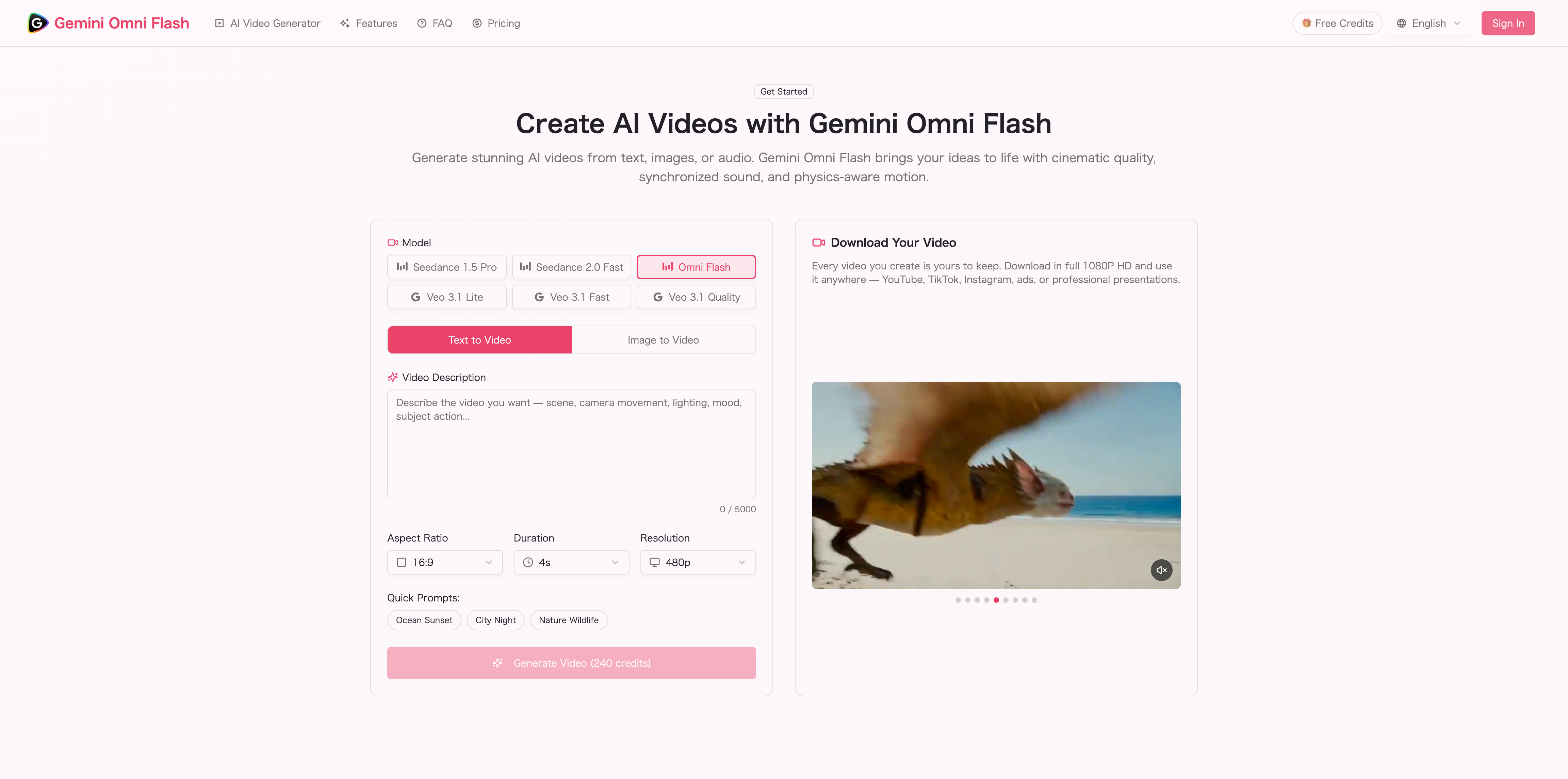 Gemini Omni Flash Video Generator  gallery image