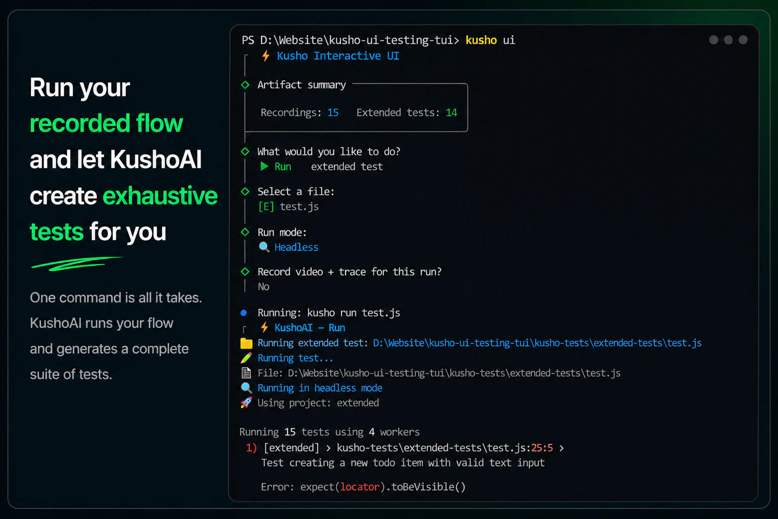 KushoAI for Playwright screenshot 3