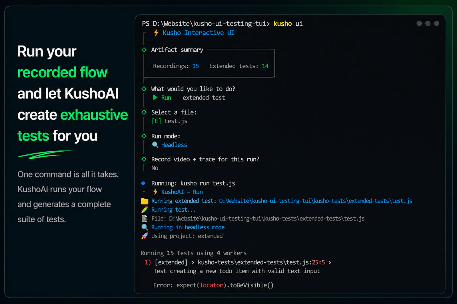 KushoAI for Playwright screenshot 4