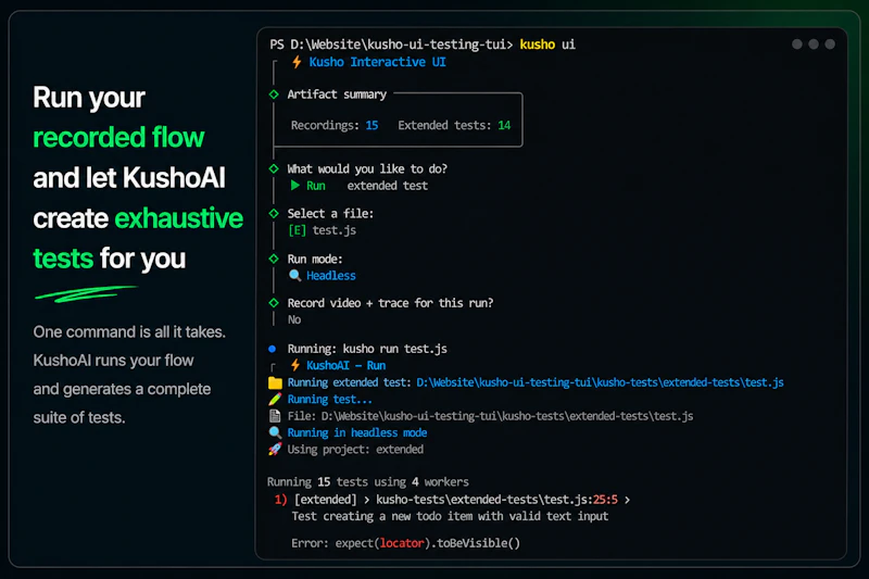 KushoAI for Playwright screenshot 4
