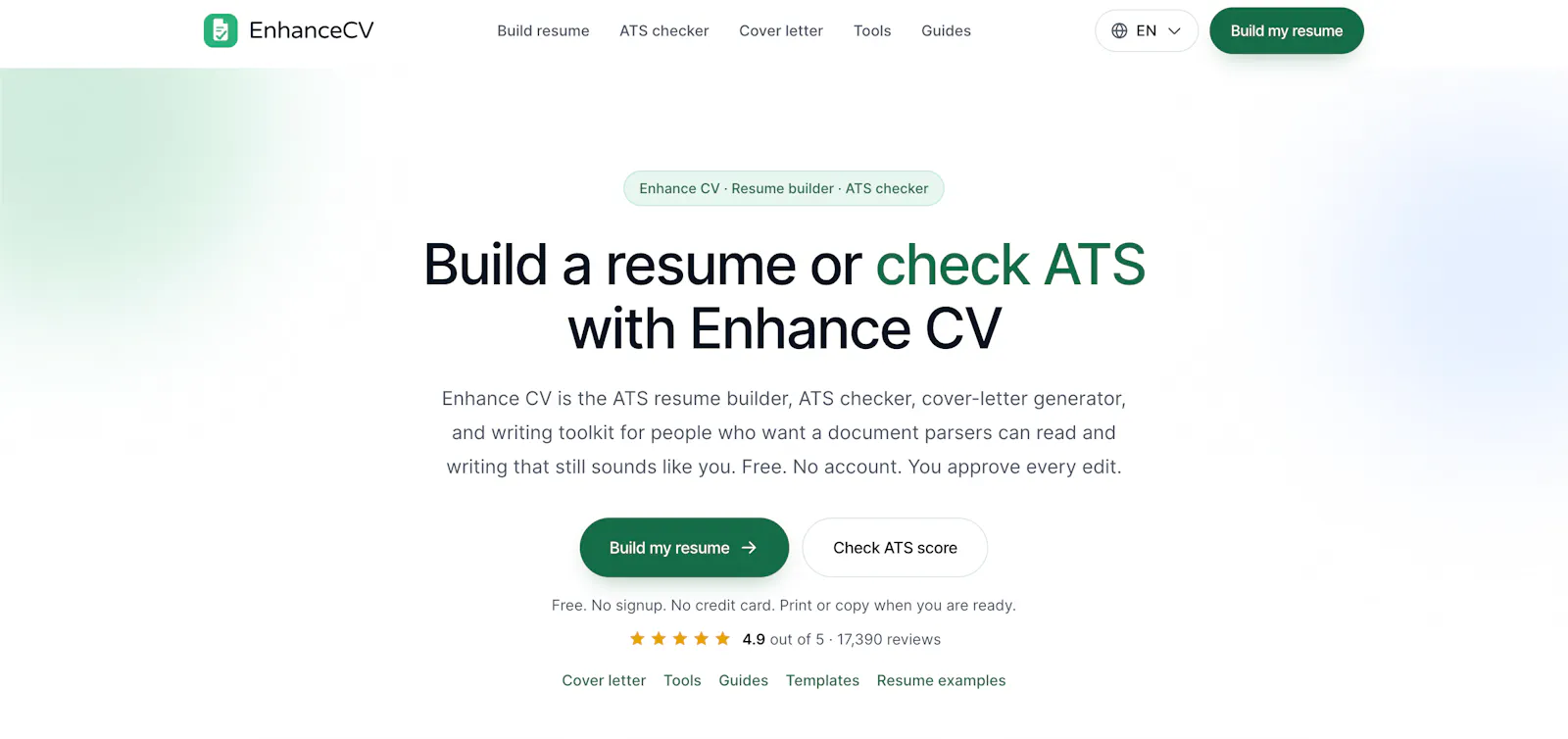 EnhanceCV screenshot 1