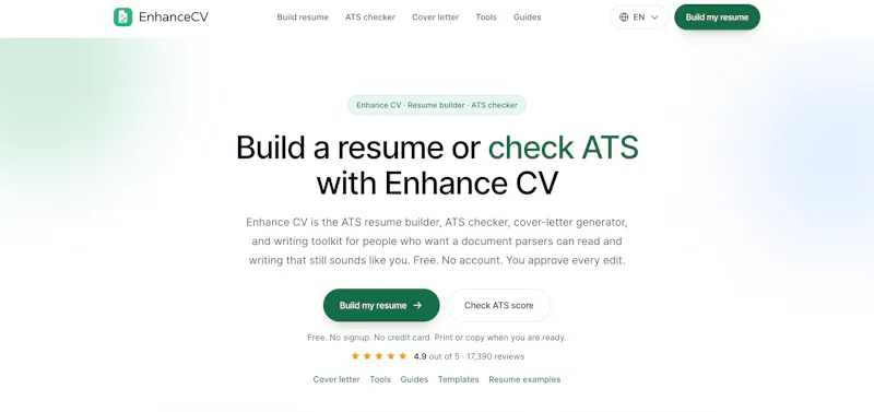 EnhanceCV screenshot 1