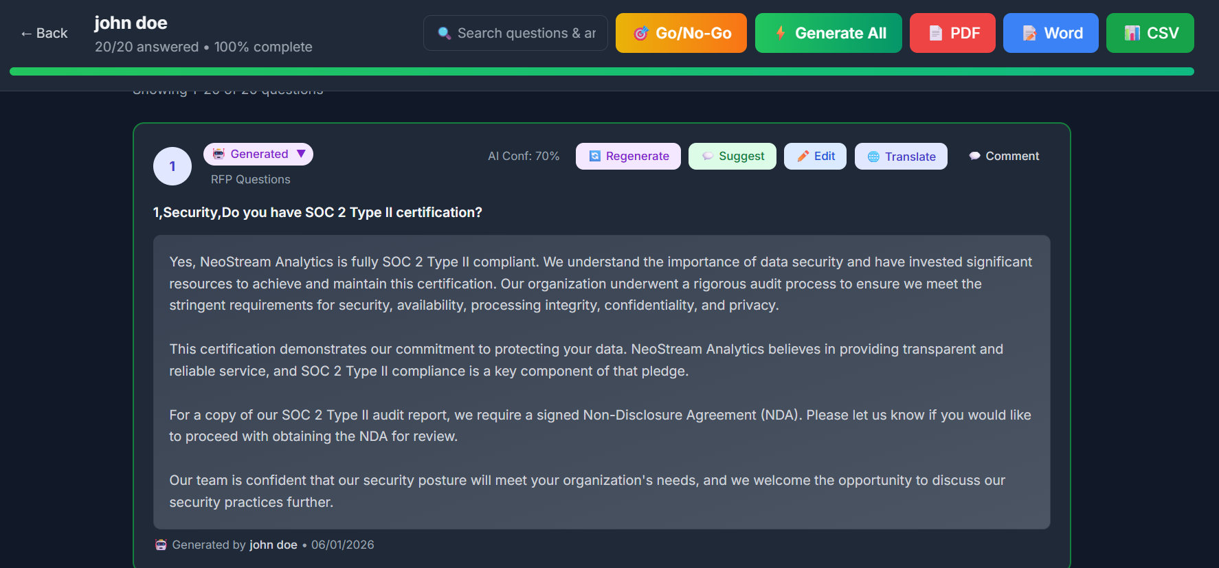 RFPgrep - Screenshot 2 showing product features and functionality