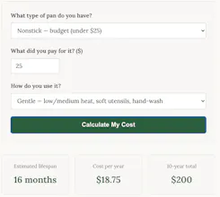 Cookware Cost Calculator gallery image
