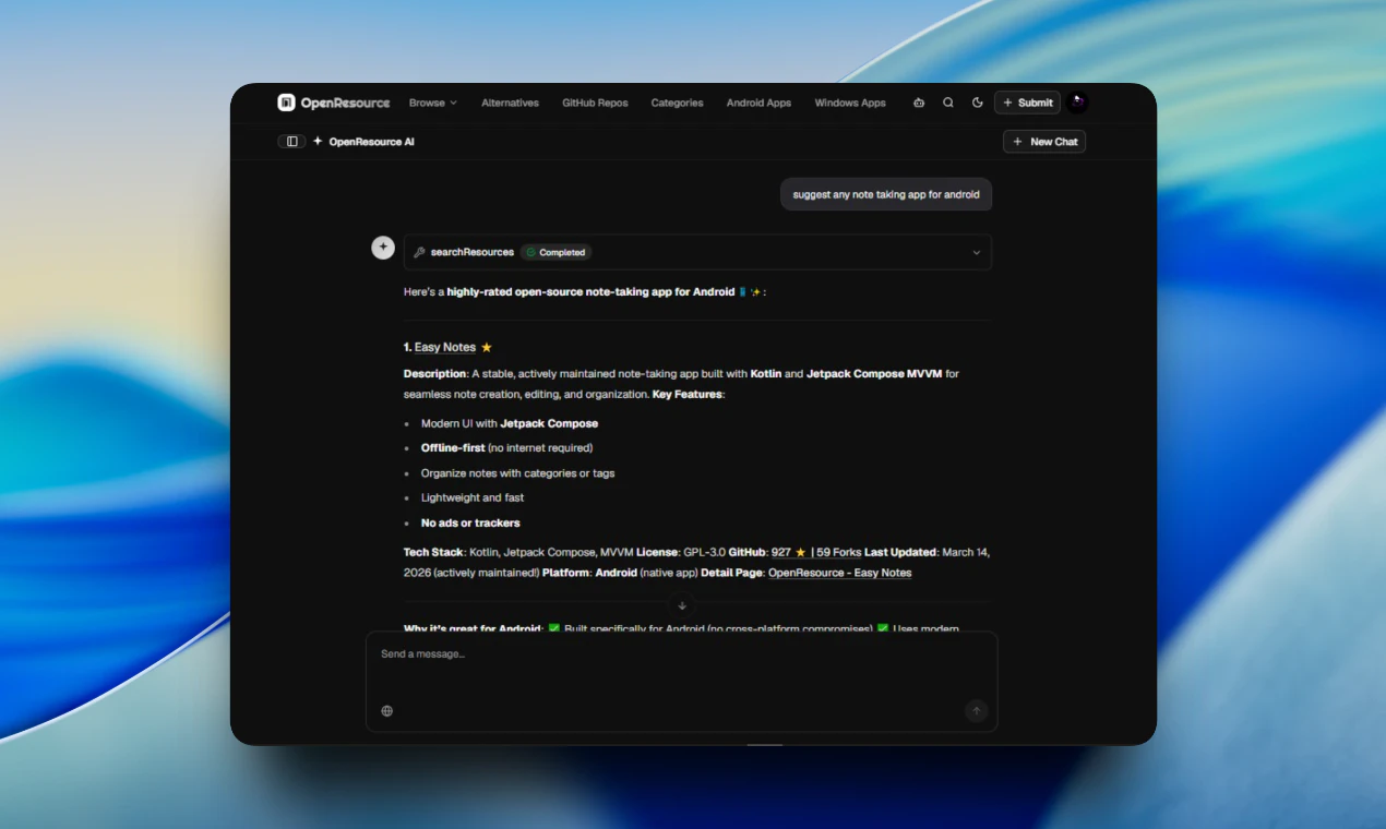 OpenResource screenshot 2