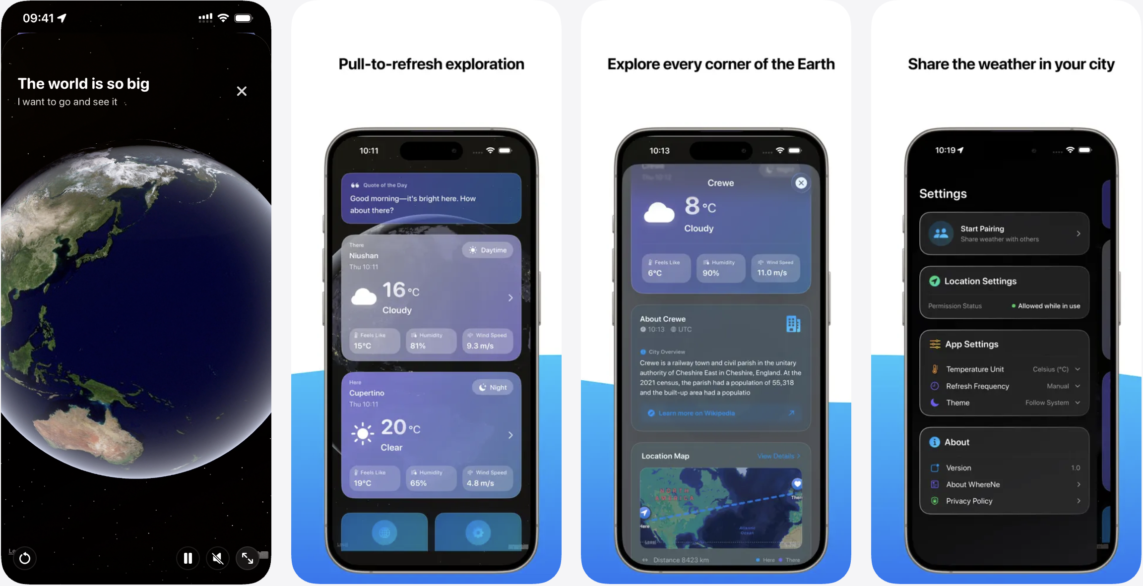 Wherene - Main screenshot showing features and interface