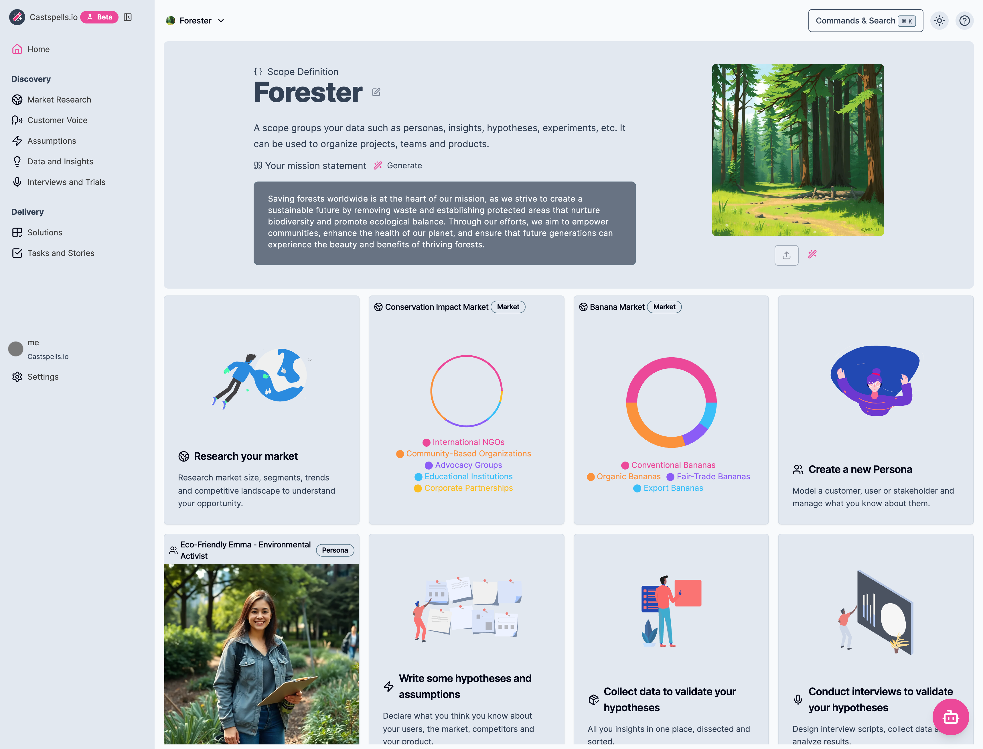 CastSpells.io - Main product screenshot demonstrating key features and user interface