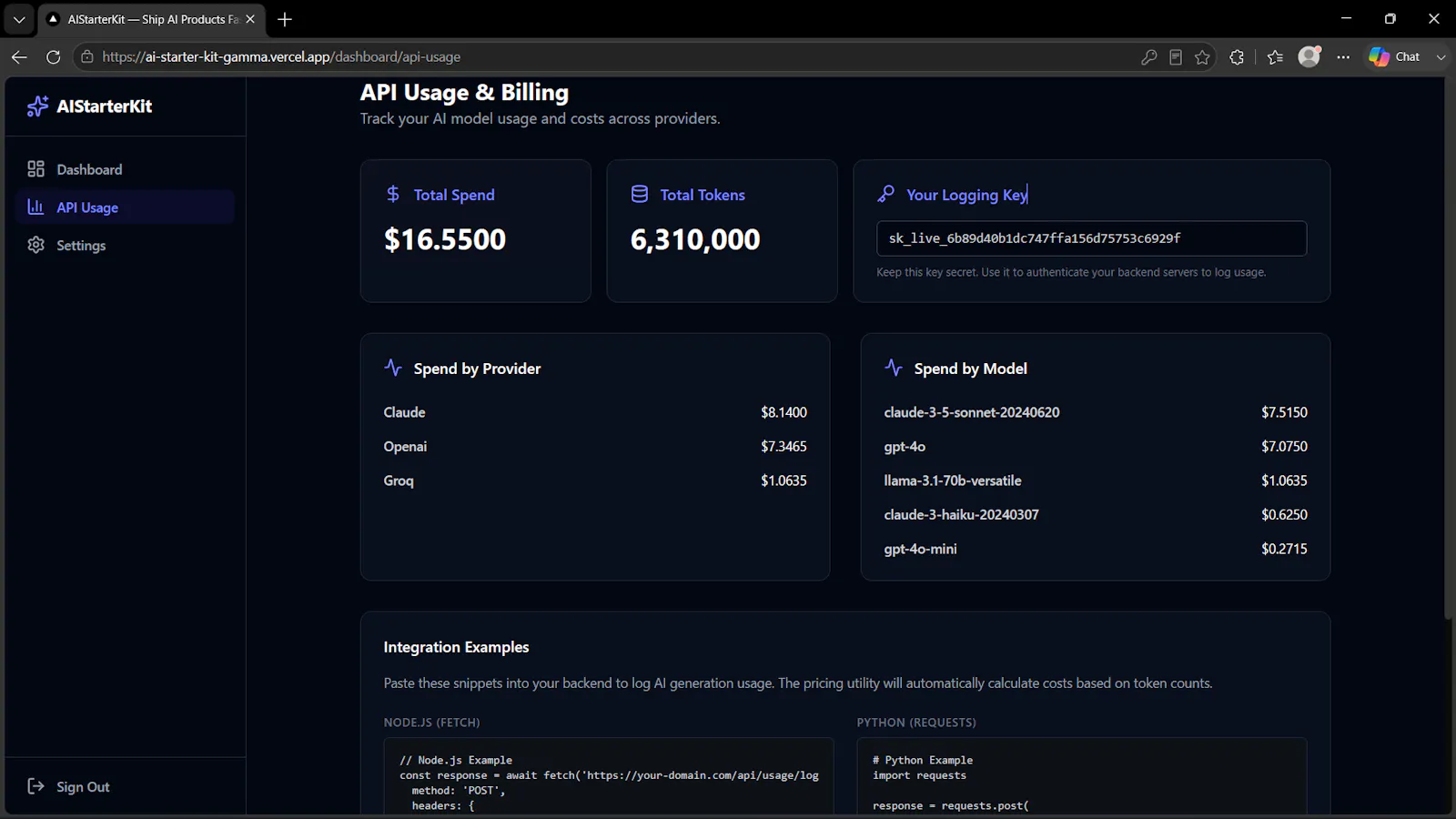ai starter kit screenshot 2