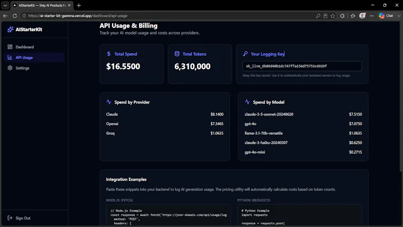 ai starter kit screenshot 2