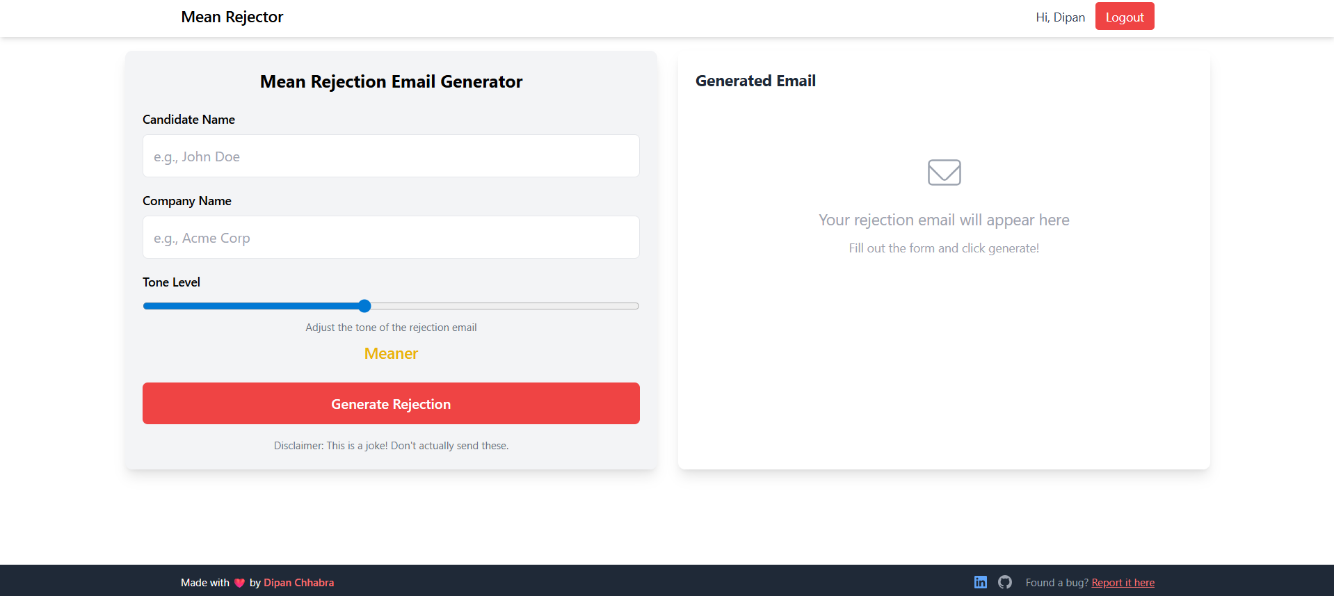 Generatore di e -mail di rifiuto medio - Scatena il Sass media 2