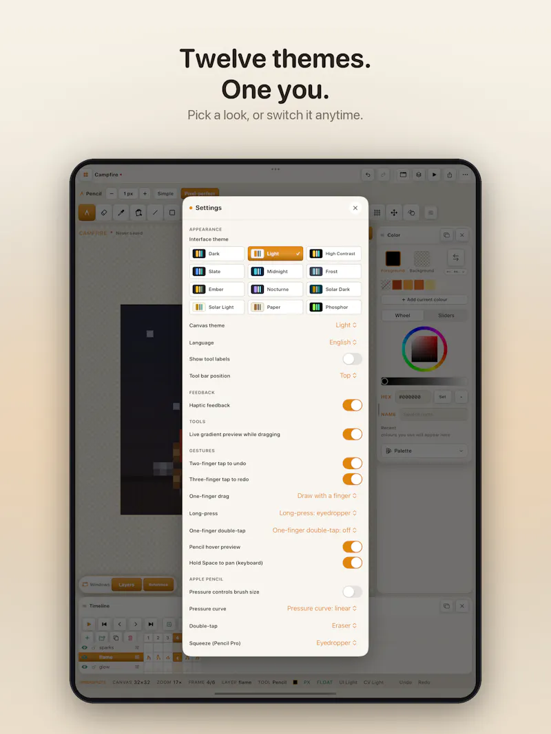 Ambersprite — Pixel Art Studio for iPad screenshot 10