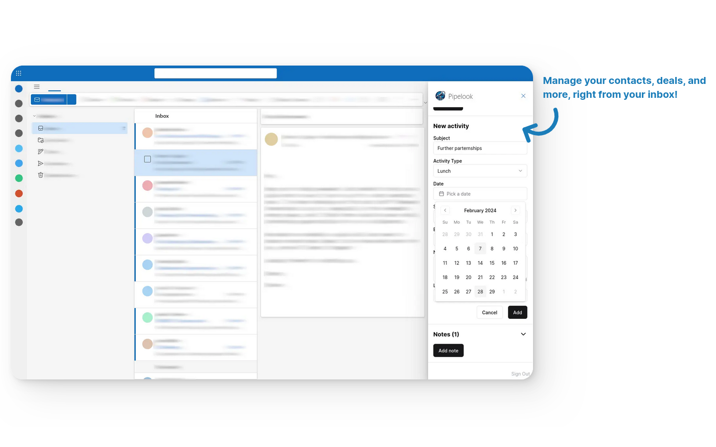 Média Pipelook - Apportez Pipedrive CRM à votre boîte aux lettres Outlook! 2
