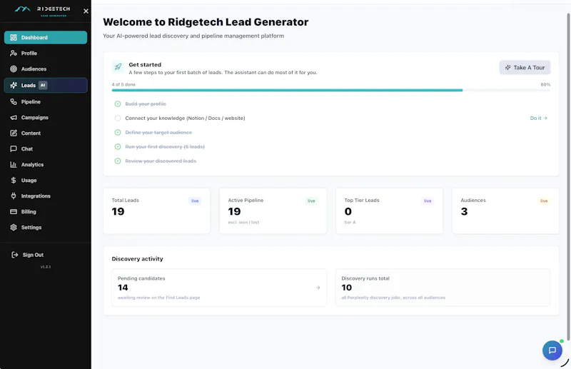 RidgeTech Lead Generator screenshot 1
