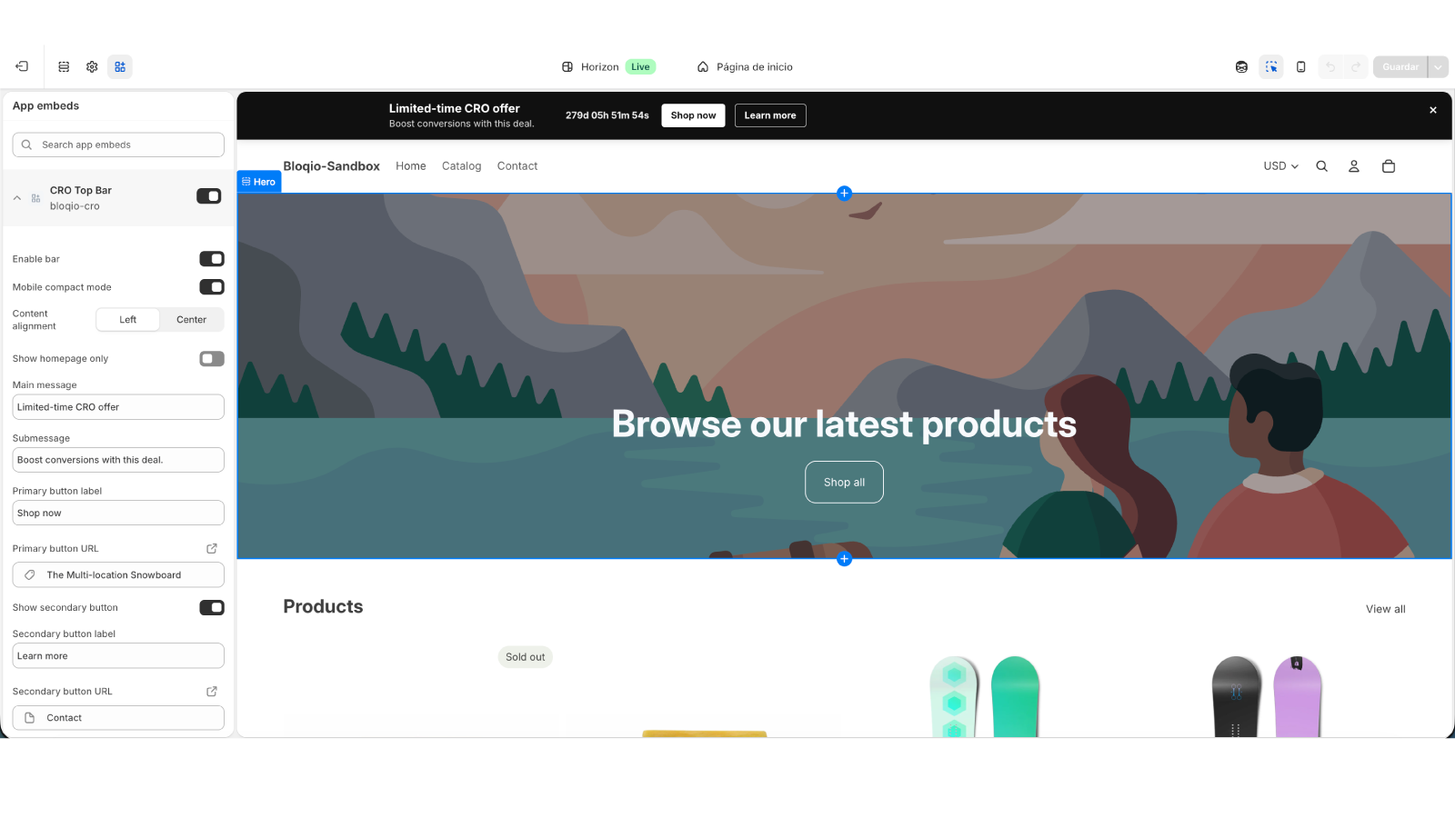 Bloqio CRO TopBar for Storefronts gallery image