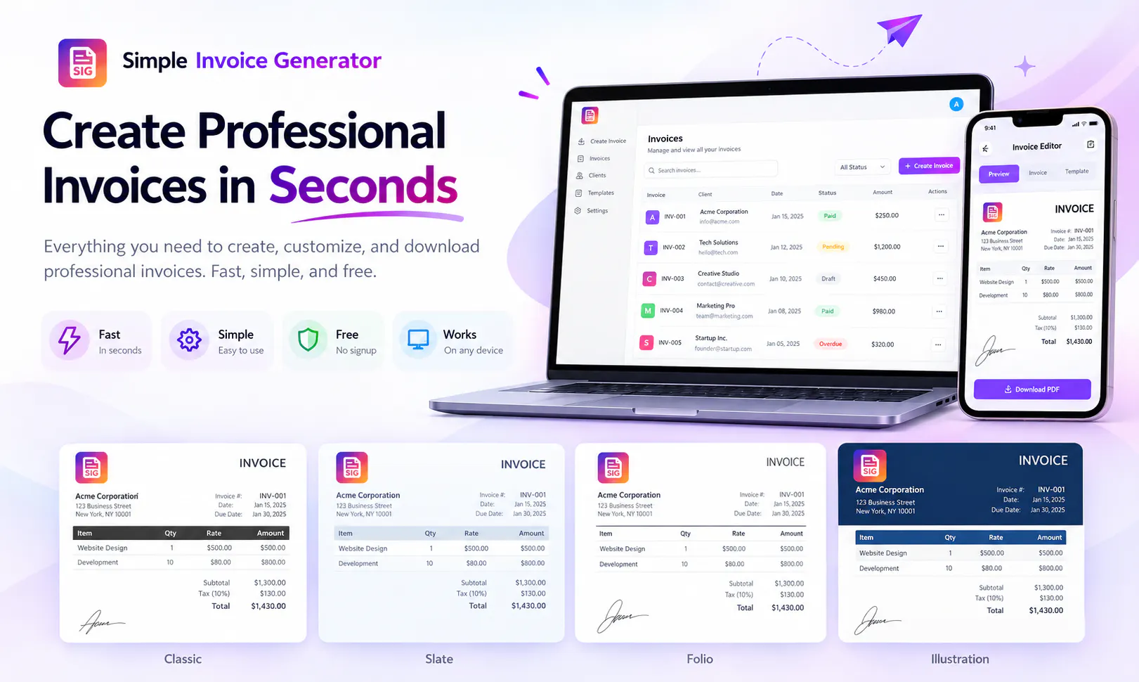 Simple Invoice Generator gallery image