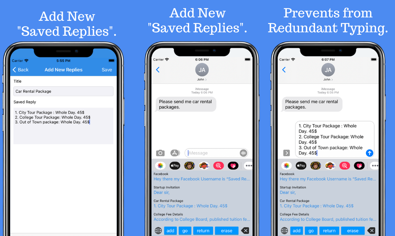 Saved Replies Keyboard gallery image