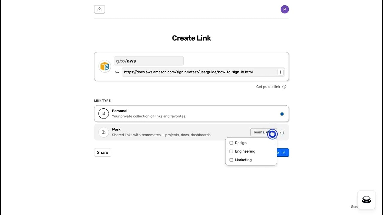 Goto - Personal and team link shortcuts gallery image