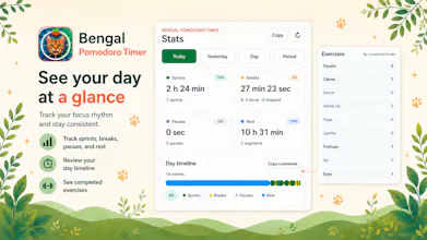 Bengal Pomodoro Timer: Focus & Fitness gallery image